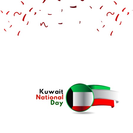 Kuwait National Day Vector Template Design Illustrationのイラスト素材