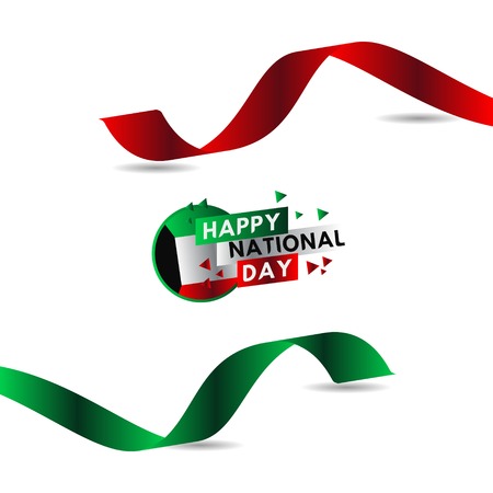 Kuwait National Day Vector Template Design Illustrationのイラスト素材