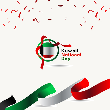 Kuwait National Day Vector Template Design Illustrationのイラスト素材