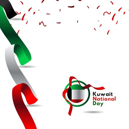 Kuwait National Day Vector Template Design Illustrationのイラスト素材
