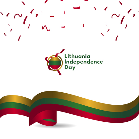 Lithuania Independence Day Vector Template Design Illustrationのイラスト素材