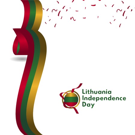 Lithuania Independence Day Vector Template Design Illustrationのイラスト素材