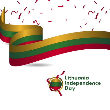 Lithuania Independence Day Vector Template Design Illustrationのイラスト素材