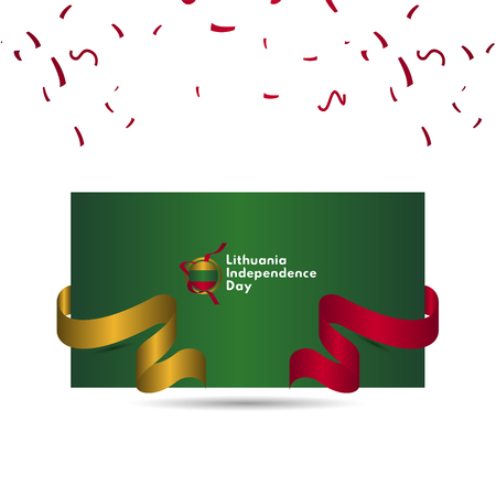 Lithuania Independence Day Vector Template Design Illustrationのイラスト素材