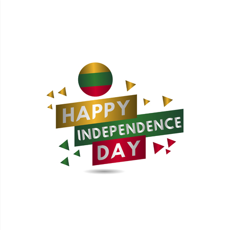 Happy Lithuania Independence Day Vector Template Design Illustrationのイラスト素材