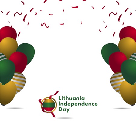 Lithuania Independence Day Vector Template Design Illustrationのイラスト素材