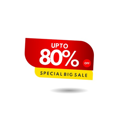 up to 80% Special Big Sale Label Vector Template Design Illustrationのイラスト素材