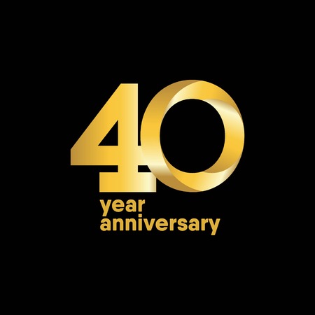 40 Year Anniversary Vector Template Design Illustrationのイラスト素材