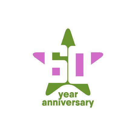 60 Year Anniversary Vector Template Design Illustrationのイラスト素材