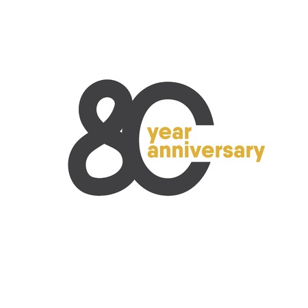 80 Year Anniversary Vector Template Design Illustrationのイラスト素材