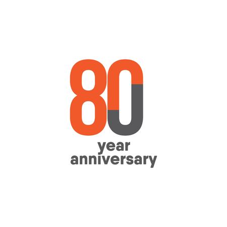 80 Year Anniversary Vector Template Design Illustrationのイラスト素材