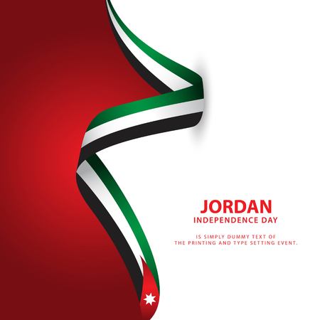 Jordan Independence Day Vector Template Design Illustrationのイラスト素材