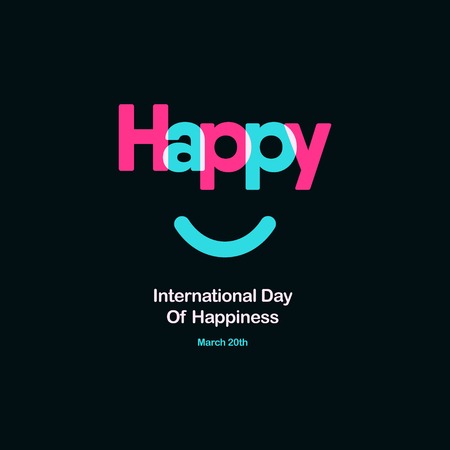 Happy International Day of Happiness Vector Template Design Illustrationのイラスト素材
