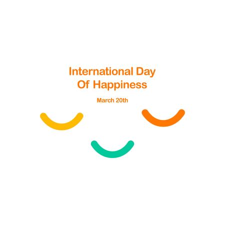 Happy International Day of Happiness Vector Template Design Illustrationのイラスト素材