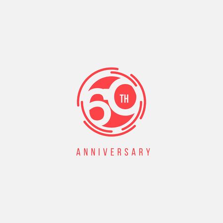 60 Year Anniversary Vector Template Design Illustrationのイラスト素材