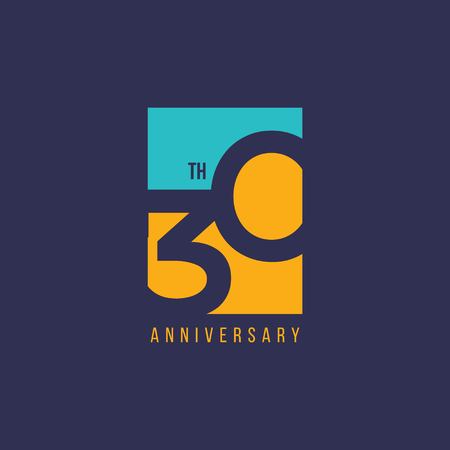 30 Year Anniversary Vector Template Design Illustrationのイラスト素材