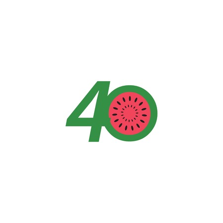 40 Year Anniversary, fruit number Vector Template Design Illustrationのイラスト素材