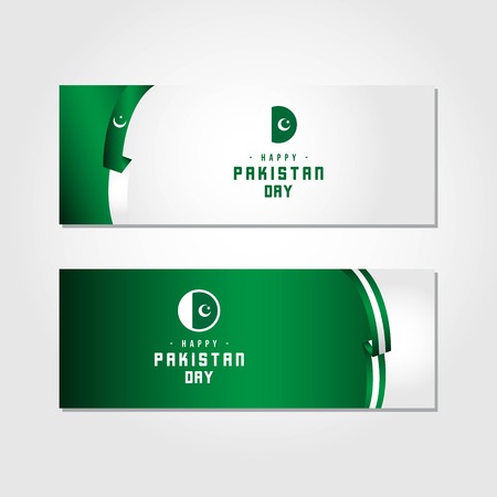 Happy Pakistan Day Vector Template Design Illustrationのイラスト素材