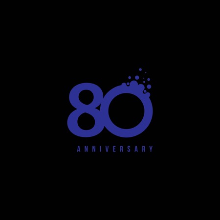 80 Year Anniversary Vector Template Design Illustrationのイラスト素材