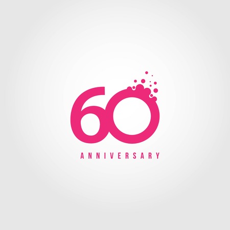 60 Year Anniversary Vector Template Design Illustrationのイラスト素材