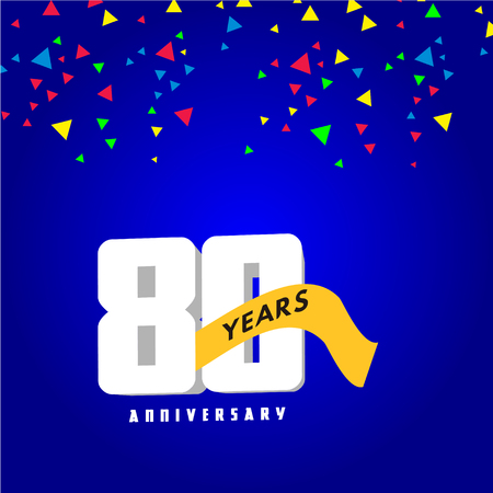 80 Year Anniversary Vector Template Design Illustrationのイラスト素材