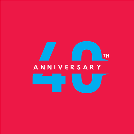 40 Year Anniversary Vector Template Design Illustration