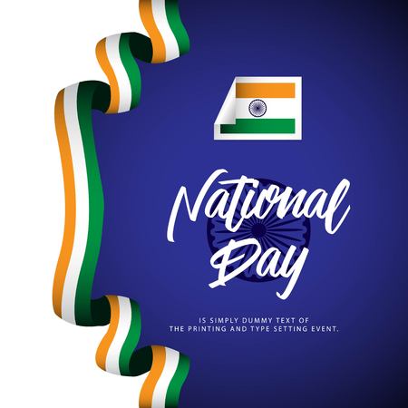 India National Day Vector Template Design Illustrationのイラスト素材