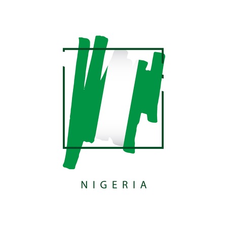 Nigeria Brush Logo Vector Template Design Illustrationのイラスト素材