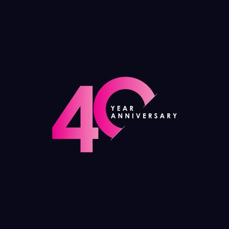 40 Year Anniversary Vector Template Design Illustrationのイラスト素材
