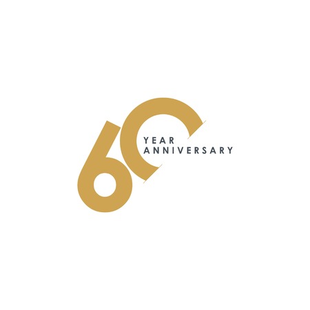 60 Year Anniversary Vector Template Design Illustrationのイラスト素材