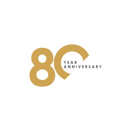 80 Year Anniversary Vector Template Design Illustrationのイラスト素材
