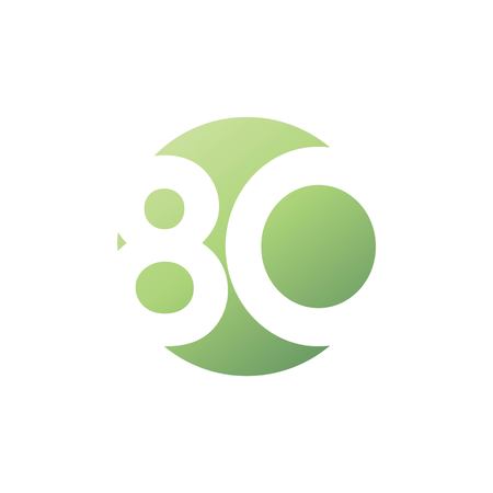 80 Year Anniversary Vector Template Design Illustrationのイラスト素材
