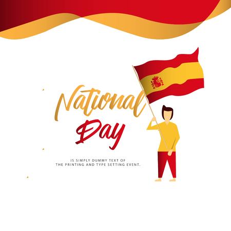 Happy Spain National Day Vector Template Design Illustrationのイラスト素材