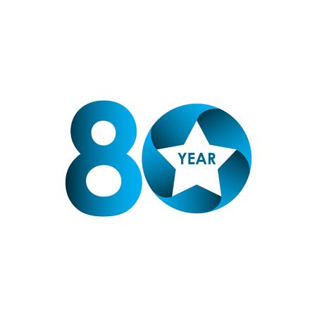 80 Year Anniversary Vector Template Design Illustrationのイラスト素材