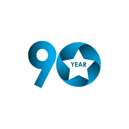90 Year Anniversary Vector Template Design Illustrationのイラスト素材