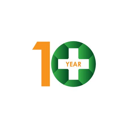 10 Year Anniversary Vector Template Design Illustrationのイラスト素材