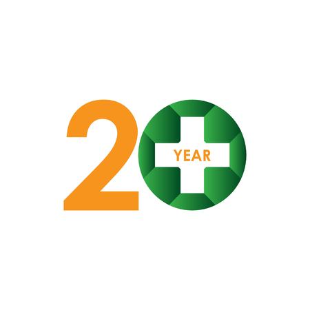 20 Year Anniversary Vector Template Design Illustrationのイラスト素材