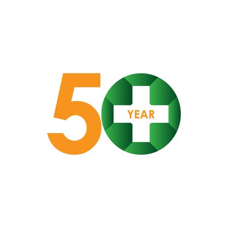 50 Year Anniversary Vector Template Design Illustrationのイラスト素材