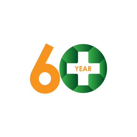 60 Year Anniversary Vector Template Design Illustrationのイラスト素材