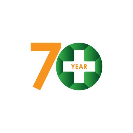 70 Year Anniversary Vector Template Design Illustrationのイラスト素材