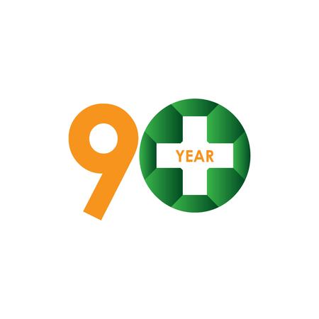 90 Year Anniversary Vector Template Design Illustrationのイラスト素材