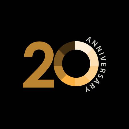 20 Year Anniversary Vector Template Design Illustrationのイラスト素材