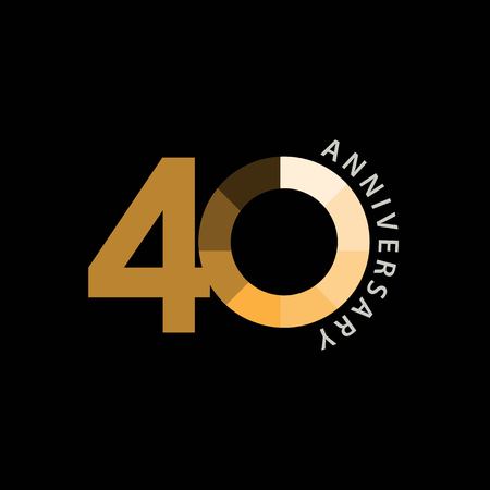 40 Year Anniversary Vector Template Design Illustrationのイラスト素材