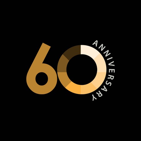 60 Year Anniversary Vector Template Design Illustrationのイラスト素材