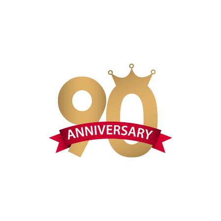 90 Year Anniversary Vector Template Design Illustrationのイラスト素材