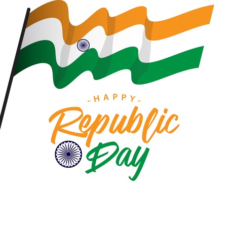 Happy India Republic Day Vector Template Design Illustrationのイラスト素材