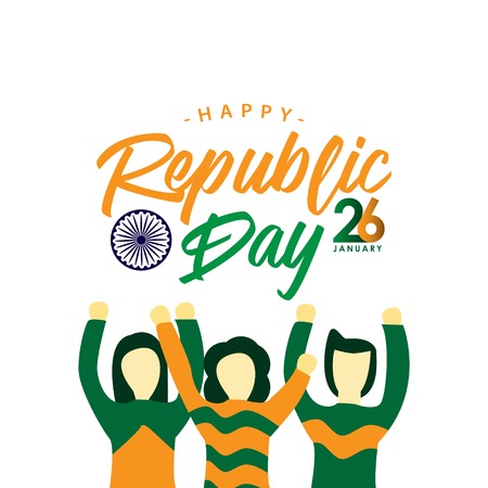 Happy India Republic Day Vector Template Design Illustrationのイラスト素材