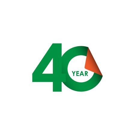 40 Year Anniversary Vector Template Design Illustrationのイラスト素材