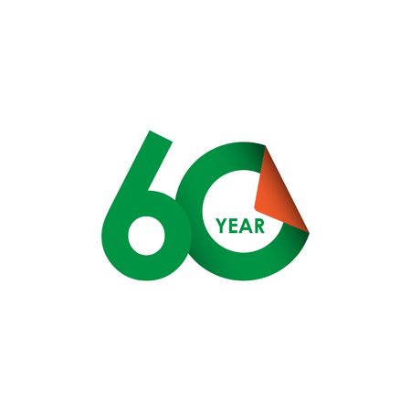 60 Year Anniversary Vector Template Design Illustrationのイラスト素材