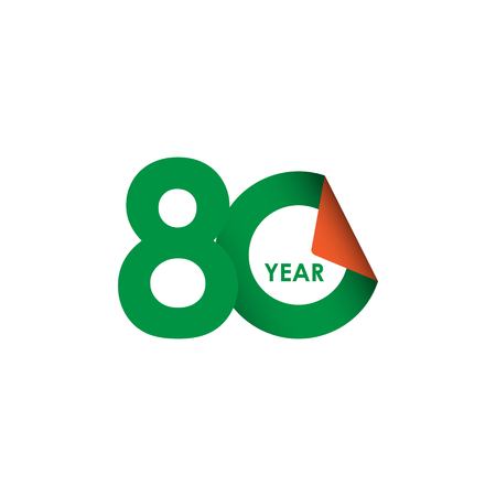 80 Year Anniversary Vector Template Design Illustrationのイラスト素材